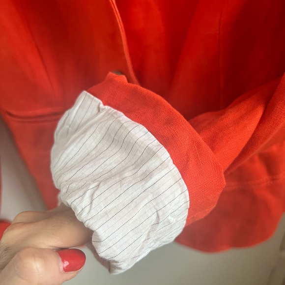 J. Crew Linen Schoolboy Suit Jacket Orange Size 0 - Picture 5 of 10